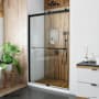 DreamLine Sapphire 76" High x 48" Wide Sliding Frameless Shower Door with Clear Glass Matte Black