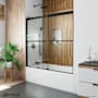 DreamLine Sapphire 60" High x 60" Wide Bypass Frameless Tub Door with Clear Glass Matte Black