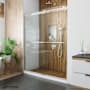 DreamLine Sapphire 76" High x 60" Wide Bypass Semi Frameless Shower Door with Clear Glass Chrome