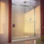 DreamLine Essence-H 76" High x 60" Wide Bypass Semi Frameless Shower Door with Clear Glass Brushed Nickel