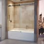 DreamLine Enigma Air 62" High x 60" Wide Sliding Frameless Tub Door with Clear Glass Matte Black