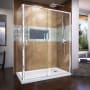 DreamLine Flex 34-1/2" D x 50 - 54" W x 72" H Semi-Frameless Pivot Shower Enclosure Chrome