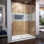 DreamLine Flex 50-54" W x 72" H Semi-Frameless Pivot Shower Door Brushed Nickel
