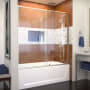 DreamLine Flex 56-60" W x 58" H Semi-Frameless Pivot Tub Door Brushed Nickel
