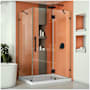 DreamLine Quatra Lux 72" High x 46-5/16" Wide x 34-5/16" Deep Hinged Frameless Shower Enclosure with Clear Glass Matte Black