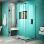 DreamLine Unidoor Plus 72" High x 48" Wide x 34-3/8" Deep Hinged Frameless Shower Enclosure with Clear Glass Oil Rubbed Bronze