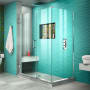 DreamLine Unidoor Plus 72" High x 50-1/2" Wide x 34-3/8" Deep Hinged Frameless Shower Enclosure with Clear Glass Chrome