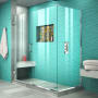 DreamLine Unidoor Plus 54 1/2" W x 34 3/8" D x 72" H Hinged Shower Enclosure Chrome