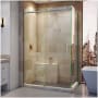 DreamLine Enigma Air 76" High x 48-3/8" Wide x 34-3/4" Deep Sliding Frameless Shower Enclosure with Clear Glass Brushed Stainless Steel