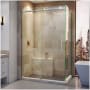 DreamLine Enigma Air 76" High x 48-3/8" Wide x 34-3/4" Deep Sliding Frameless Shower Enclosure with Clear Glass Polished Stainless Steel