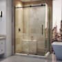 DreamLine Enigma Air 76" High x 48-3/8" Wide x 34-3/4" Deep Sliding Frameless Shower Enclosure with Clear Glass Matte Black