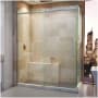DreamLine Enigma Air 34-3/4" D x 60-3/8" W x 76" H Frameless Sliding Shower Enclosure Brushed Stainless Steel
