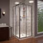 DreamLine Cornerview 72" High x 34-1/2" Wide x 34-1/2" Deep Sliding Framed Shower Enclosure with Clear Glass Brushed Nickel