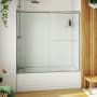 DreamLine Alliance Pro LT 57-3/8" High x 60" Wide Bypass Semi Frameless Tub Door with Clear Glass Brushed Nickel