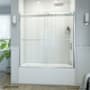 DreamLine Essence-H 60" High x 56, 57, 58, 59, 60" Wide Bypass Semi Frameless Tub Door Brushed Nickel