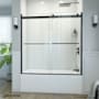 DreamLine Essence-H 60" High x 56, 57, 58, 59, 60" Wide Bypass Semi Frameless Tub Door Matte Black