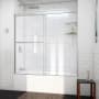 DreamLine Sapphire-V 62" High x 60" Wide Bypass Semi Frameless Tub Door with Clear Glass Brushed Nickel