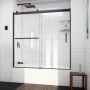 DreamLine Sapphire-V 62" High x 60" Wide Bypass Semi Frameless Tub Door with Clear Glass Oil Rubbed Bronze
