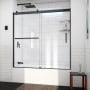 DreamLine Sapphire-V 62" High x 60" Wide Bypass Semi Frameless Tub Door with Clear Glass Matte Black