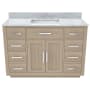 DreamLine Dexterity 48" Free Standing Single Basin Vanity Set with Cabinet and Marble Vanity Top Light Oak