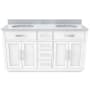 DreamLine Dexterity 60" Free Standing Double Basin Vanity Set with Cabinet and Marble Vanity Top White