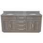 DreamLine Dexterity 72" Free Standing Double Basin Vanity Set with Cabinet and Quartz Vanity Top Gray Oak