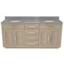 DreamLine Dexterity 72" Free Standing Double Basin Vanity Set with Cabinet and Quartz Vanity Top Light Oak