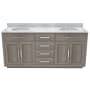 DreamLine Dexterity 72" Free Standing Double Basin Vanity Set with Cabinet and Marble Vanity Top Gray Oak