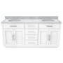 DreamLine Dexterity 72" Free Standing Double Basin Vanity Set with Cabinet and Marble Vanity Top White
