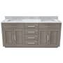 DreamLine Dexterity 72" Free Standing Double Basin Vanity Set with Cabinet and Marble Vanity Top Gray Oak