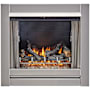 Duluth Forge 31 Inch Wide 24,000 BTU Vent Free Natural Gas Fireplace Insert Sloped H Burner and Screen Barrier Slate Gray