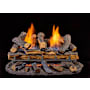 Duluth Forge 24 Inch 33,000 BTU Vent Free Dual Fuel Log Set Fireplace with T-Stat Control Split Red Oak