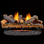Duluth Forge 30 Inch 33,000 BTU Vent Free Dual Fuel Log Set Fireplace with Remote Control Berkshire Split Oak