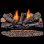 Duluth Forge 30 Inch 33,000 BTU Vent Free Dual Fuel Log Set Fireplace with Remote Control Berkshire Stacked Oak