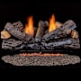 Duluth Forge 30 Inch 33,000 BTU Vent Free Dual Fuel Log Set Fireplace with T-Stat Control Stacked Red Oak