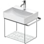 Duravit DuraSquare 22-1/4" Rectangular Brass Console Bathroom Sink with Single Faucet Hole Chrome