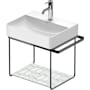 Duravit DuraSquare 22-1/4" Rectangular Brass Console Bathroom Sink with Single Faucet Hole Matte Black