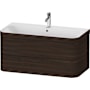 Duravit Happy D.2 40" Wall Mounted Single Basin Vanity Set with Cabinet and Ceramic Vanity Top Brushed Walnut