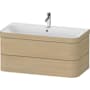 Duravit Happy D.2 40" Wall Mounted Single Basin Vanity Set with Cabinet and Ceramic Vanity Top Mediterranean Oak