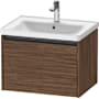Duravit Ketho.2 25" Single Wall Mounted Vanity Cabinet - Less Vanity Top Dark Walnut