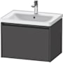 Duravit Ketho.2 25" Single Wall Mounted Vanity Cabinet - Less Vanity Top Matte Graphite