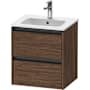 Duravit Ketho.2 21" Single Wall Mounted Vanity Cabinet - Less Vanity Top Dark Walnut