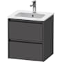 Duravit Ketho.2 21" Single Wall Mounted Vanity Cabinet - Less Vanity Top Matte Graphite