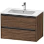 Duravit Ketho.2 32" Single Wall Mounted Vanity Cabinet - Less Vanity Top Dark Walnut