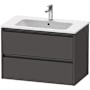 Duravit Ketho.2 32" Single Wall Mounted Vanity Cabinet - Less Vanity Top Matte Graphite