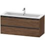 Duravit Ketho.2 48" Single Wall Mounted Vanity Cabinet - Less Vanity Top Dark Walnut
