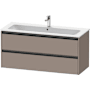 Duravit Ketho.2 48" Single Wall Mounted Vanity Cabinet - Less Vanity Top Matte Basalt