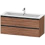 Duravit Ketho.2 48" Single Wall Mounted Vanity Cabinet - Less Vanity Top Natural Walnut