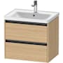 Duravit Ketho.2 25" Single Wall Mounted Vanity Cabinet - Less Vanity Top Natural Oak