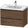 Duravit Ketho.2 31" Single Wall Mounted Vanity Cabinet - Less Vanity Top Dark Walnut